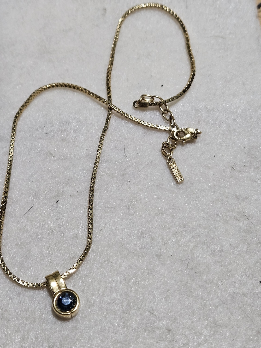 D'Orlan Vintage Gold-plated featuring a Blue Crystal Charm